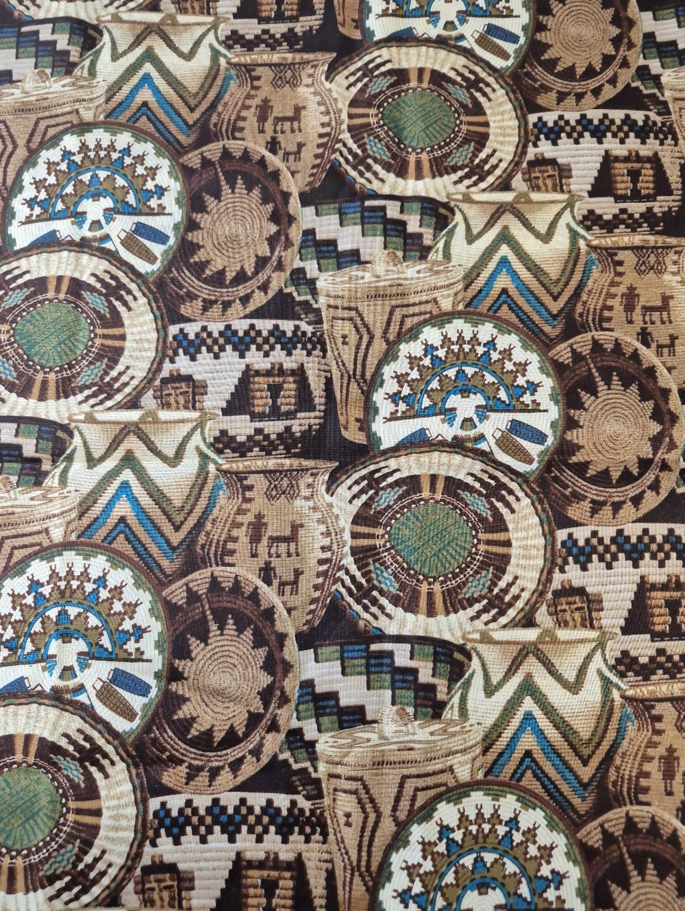 David Textiles Southwest Fabric 39x44 Pottery Geometric